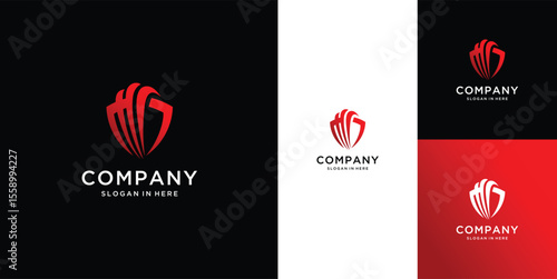 innovate shield strong logo design