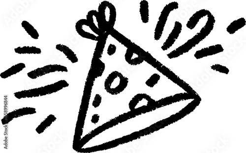 Sketch of child's birthday hat with number decoration for celebration design