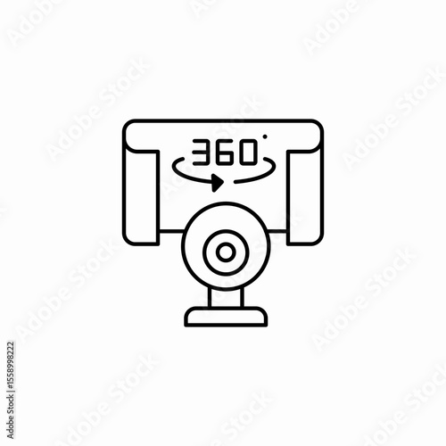 360 camera display icon sign vector