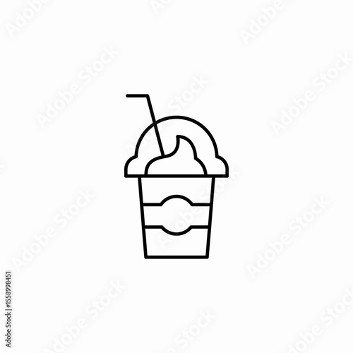 blended drink whipped icon sign vector