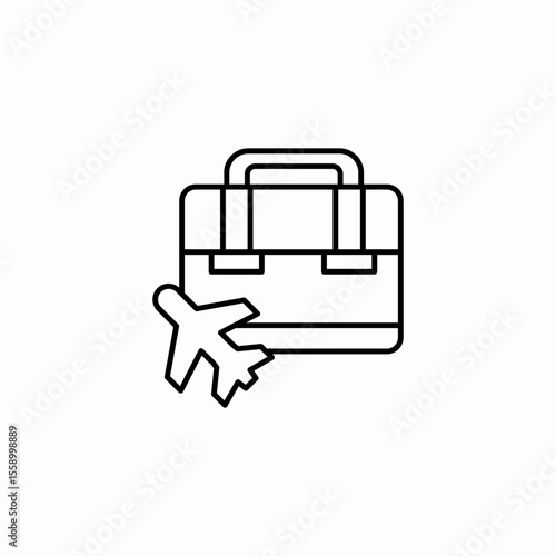 business travel luggage icon sign vector