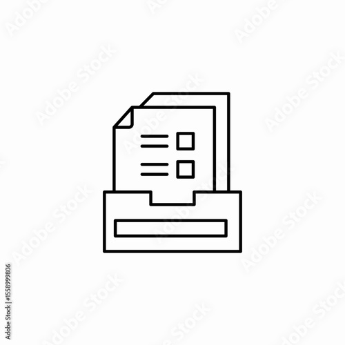 documents tray filing icon sign vector
