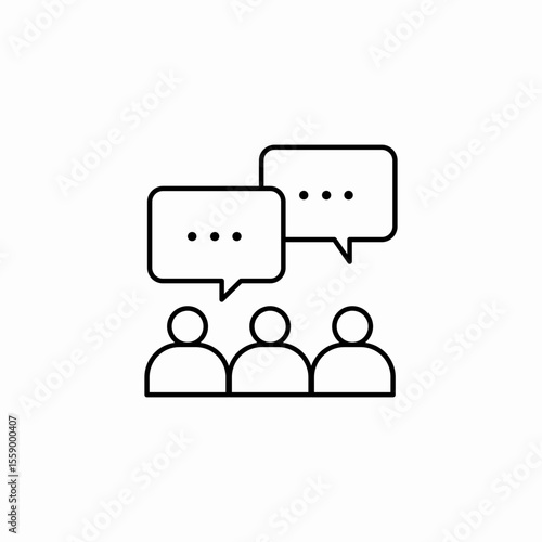 group discussion chat icon sign vector