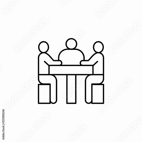 meeting table discussion icon sign vector