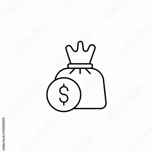 money bag cash icon sign vector