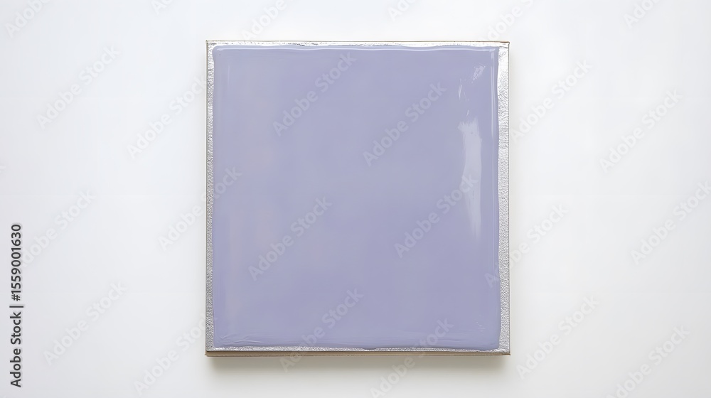 Fototapeta premium Abstract Lavender Painting Minimalist Silver Frame Modern Art