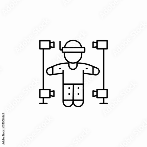 motion capture suit icon sign vector