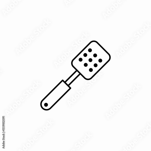 perforated kitchen spatula icon sign vector