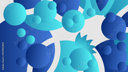 Abstract background with circles and dots in blue colors.