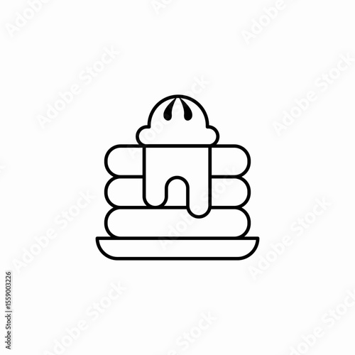 stack pancakes syrup icon sign vector