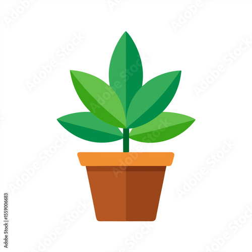 Cartoon houseplant illustration vector on transparent background for web and graphic design