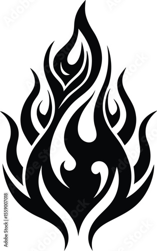 Black flame tattoo and pattern with PNG, JPEG
