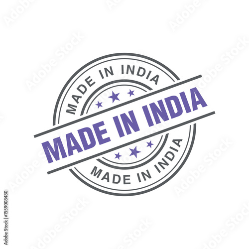 Made in India Rubber Stamp Vector Template