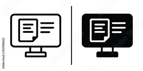 Digital Information Display: Two distinct digital screens showcase the same data, one outlined and the other filled, representing options and choices in data presentation.