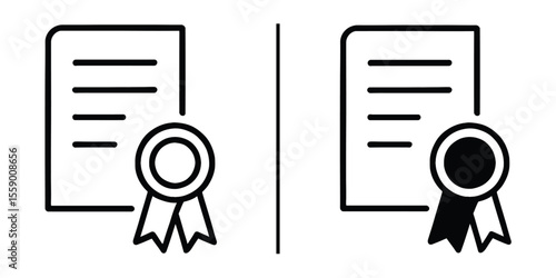 Certificate and Seal: A symbol of accomplishment, this minimalist design features a certificate adorned with an elegant seal, signifying quality and completion.