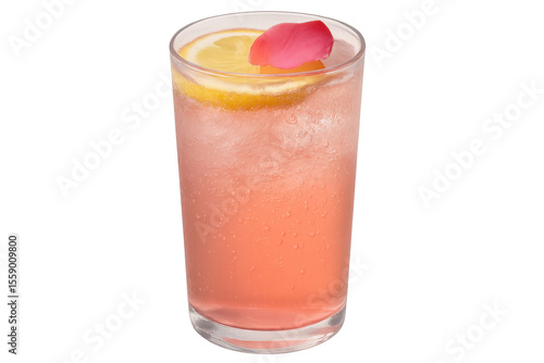 Wallpaper Mural Cooling pink lemonade with lemon slice, rose petal garnish, complementing warm summer afternoon Torontodigital.ca