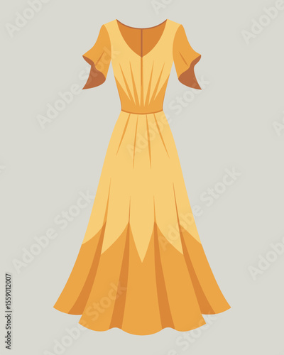 A flowy s made from organic cotton and linen perfect for a summer day showed that sustainable fashion is not limited to one season but can be worn all year round.. Vector illustration
