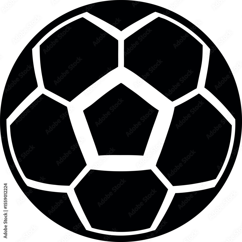 Fototapeta premium Soccer Ball Silhouette Vector