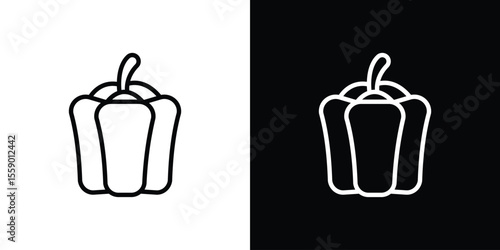 Capsicum icon in thin stroke and flat style.