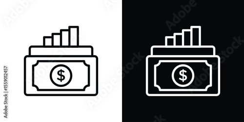 capital gain icon in thin stroke and flat style.