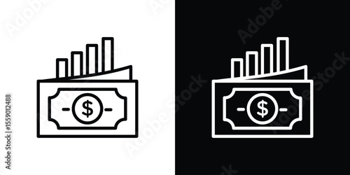 capital gain icon in thin stroke and flat style.