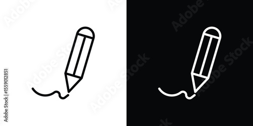 Write icon in thin stroke and flat style.