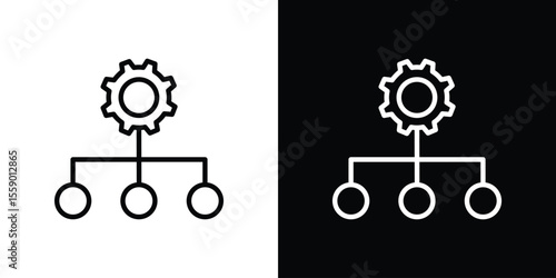 Workflow icon in thin stroke and flat style.