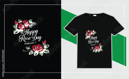 Fashionable black cotton men's t-shirt design with a floral print template