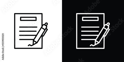 Wills and trusts icon in thin stroke and flat style.