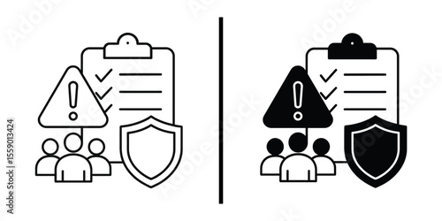 Team Safety and Risk Management Icon Set
