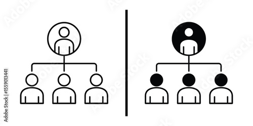 Organizational Hierarchy: An illustrative depiction of organizational structures, showcasing leadership roles and the chain of command in a company.