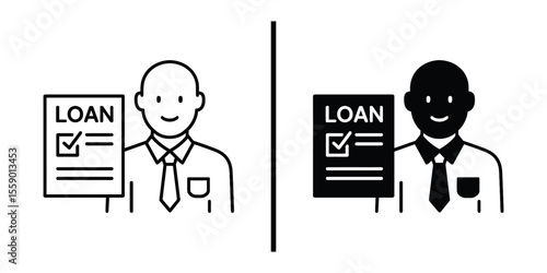 Loan Approval: Conceptual illustration representing the duality of loan approval, showcasing both positive and negative visual scenarios, which is suitable for loan concepts