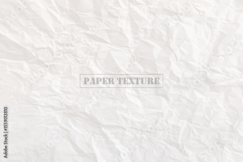 Full frame image of white paper that has been crumpled. Soft shadows and highlights emphasize the irregular folds and creases, providing depth and visual interest.