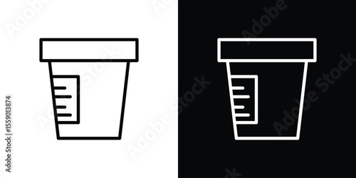 Urine test icon in thin stroke and flat style.
