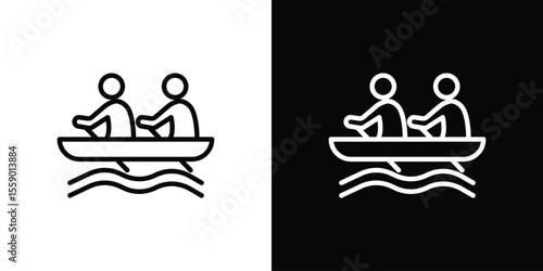 Boat race icon in thin stroke and flat style.