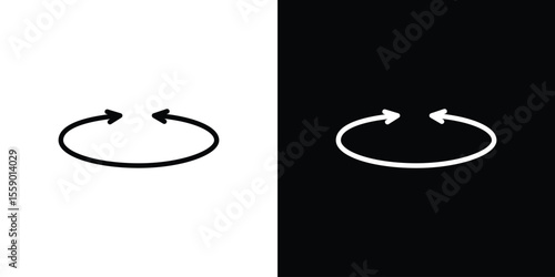 Two side icon in thin stroke and flat style.