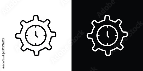 Trendy icon in thin stroke and flat style.