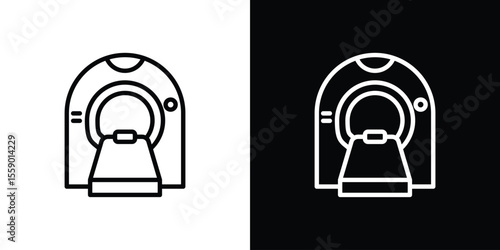 Tomography icon in thin stroke and flat style.