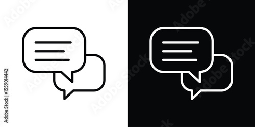 Text chat icon in thin stroke and flat style.
