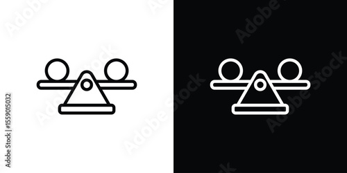 Stability icon in thin stroke and flat style.