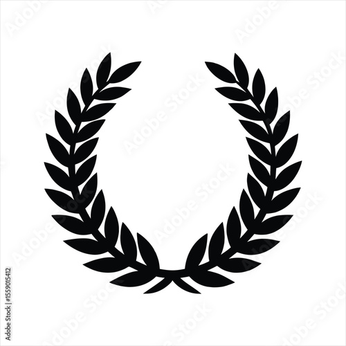 Golden laurel wreath symbol of victory and achievement