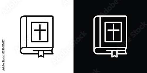 Bible icon in thin stroke and flat style.