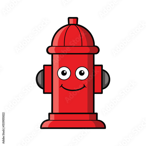 Red Fire Hydrant Icon Clipart – Bold Flat Vector Illustration

