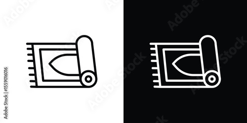 Rugs icon in thin stroke and flat style.