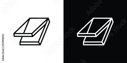 Roof window icon in thin stroke and flat style.