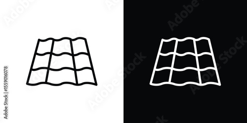 Roof tile icon in thin stroke and flat style.