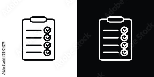 Reservation icon in thin stroke and flat style.