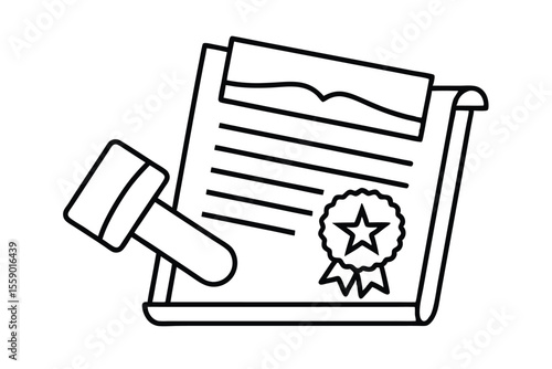 Legal Document & Gavel  Illustrative Representation of Law and Justice