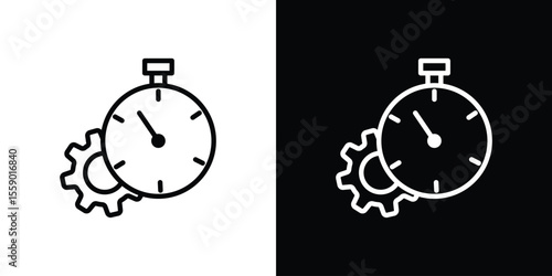 Productivity icon in thin stroke and flat style.