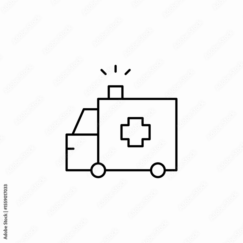 Fototapeta premium emergency ambulance siren icon sign vector